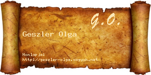 Geszler Olga névjegykártya